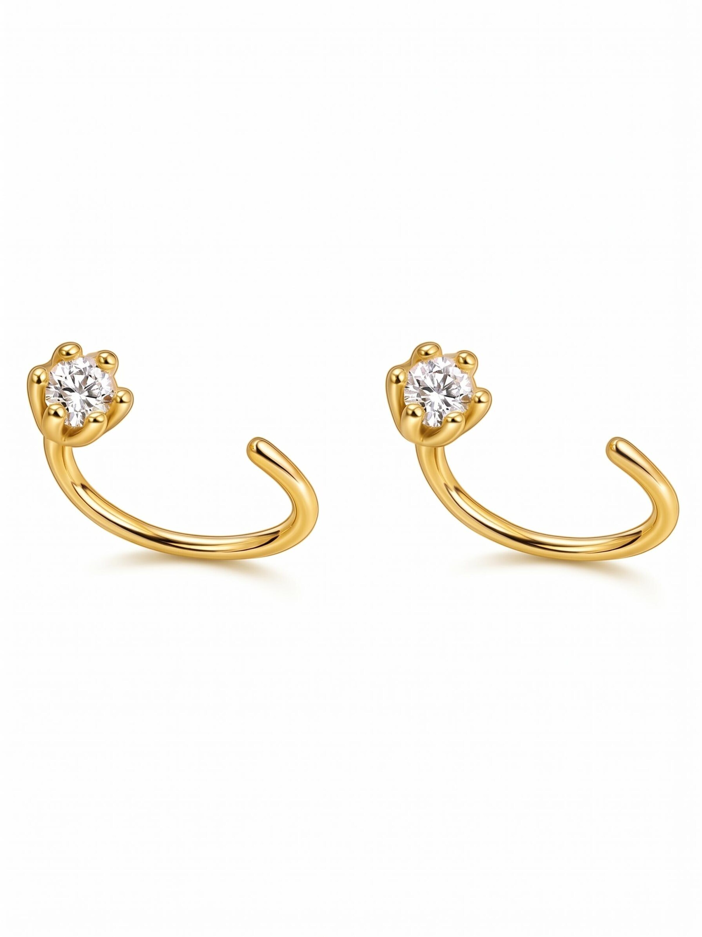 Kamakula Earrings 'Mini C' in Gold: front