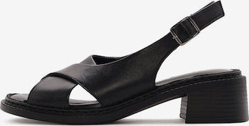 Derimod Sandalen met riem in Zwart: voorkant