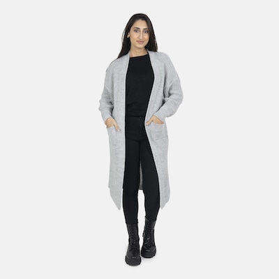 Elara Manteau en tricot en gris clair, Vue avec produit