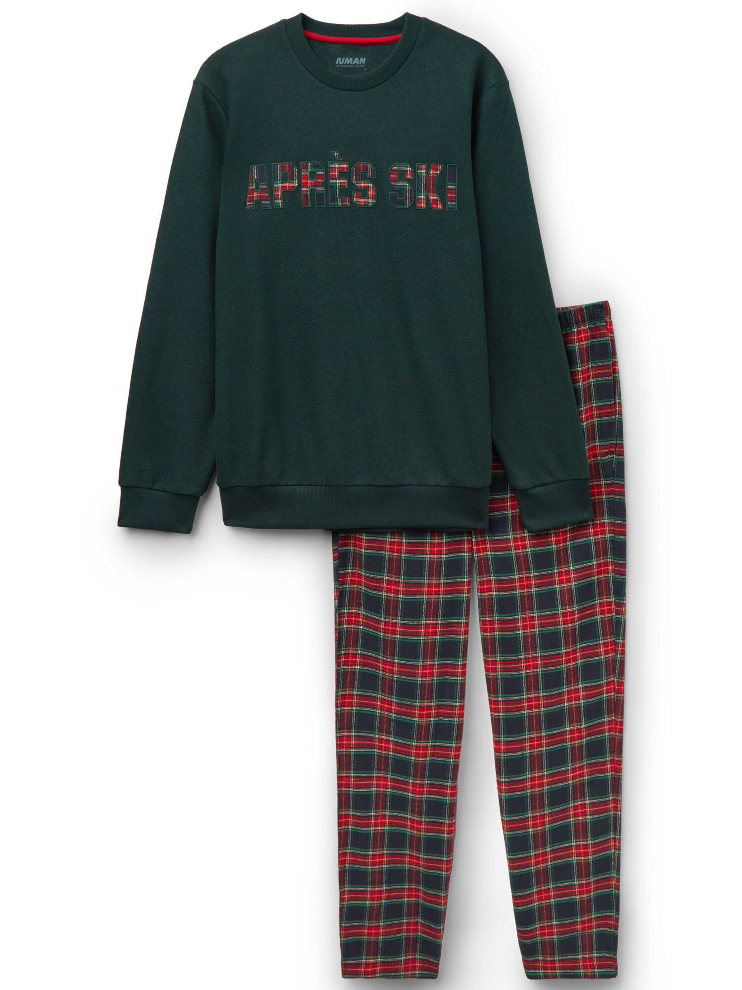 IUMAN Intimissimi Uomo Long Pajamas in Green: front