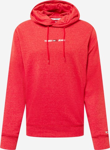 Tommy Jeans - Sweatshirt 'Essential' em vermelho: frente