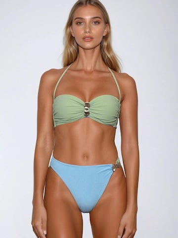 Bandeau Bikini 'Bikini Bandeau con Conchiglie – Verde & Azzurro' Flavia Valentini en vert : devant