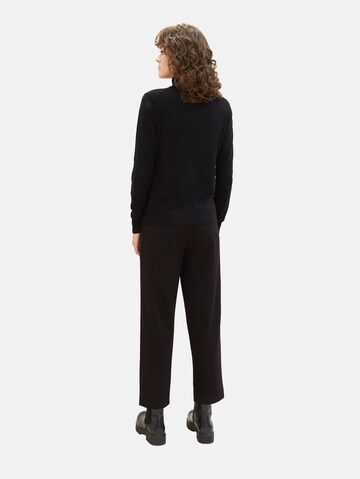 TOM TAILOR Regular Pleat-front trousers in Black