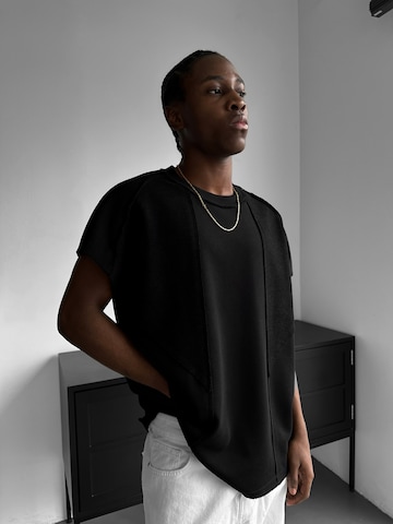 T-Shirt 'Oversized Batwing Seam-Detail T-Shirt - Black' Kleidermafia en noir