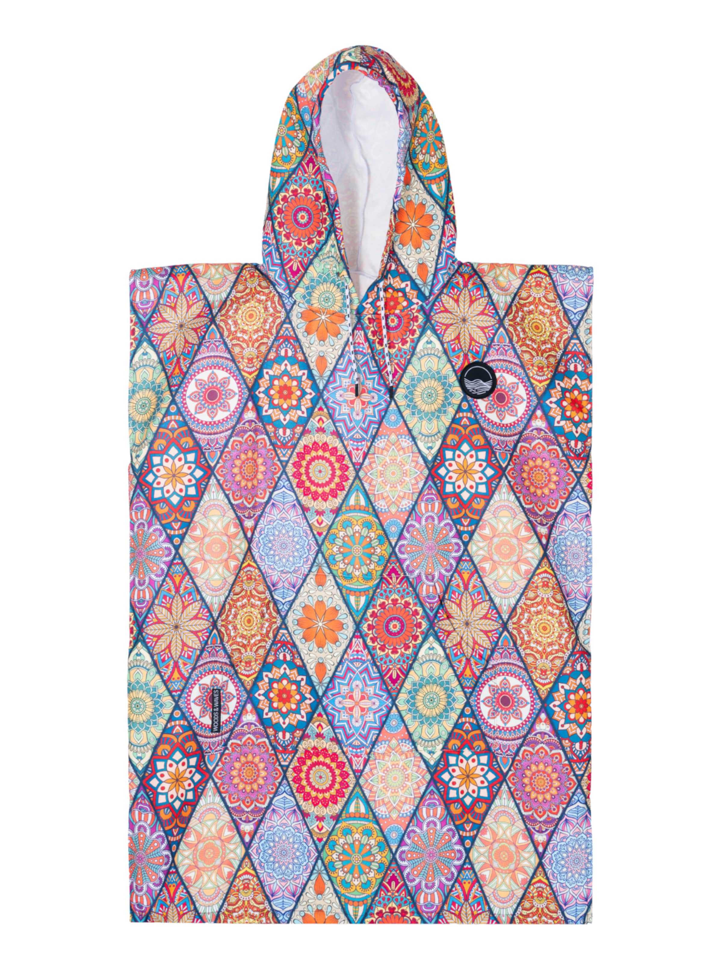 woodsandwaves Short Bathrobe 'Surf-Poncho' in Mixed colors: front