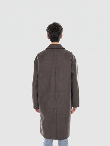 Only & Sons Overgangsfrakke 'Worf Life Oversize Coat OTW -- Men's Bungee Cord Melange Velvet Coat ONLY & SONS' i brun