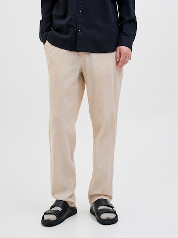 JACK & JONES Loose fit Pants in Beige: front