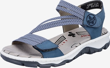 Sandales de randonnée Rieker en bleu : devant