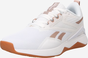 Pantofi sport 'NANOFLEX TR 2.0' de la Reebok pe alb: față