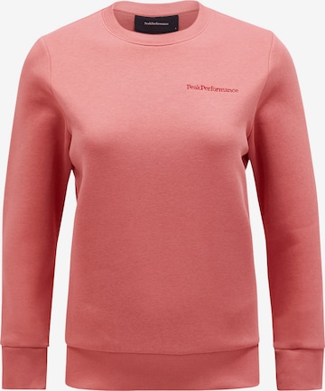 PEAK PERFORMANCE Sweatshirt 'Crew' in Pink: front