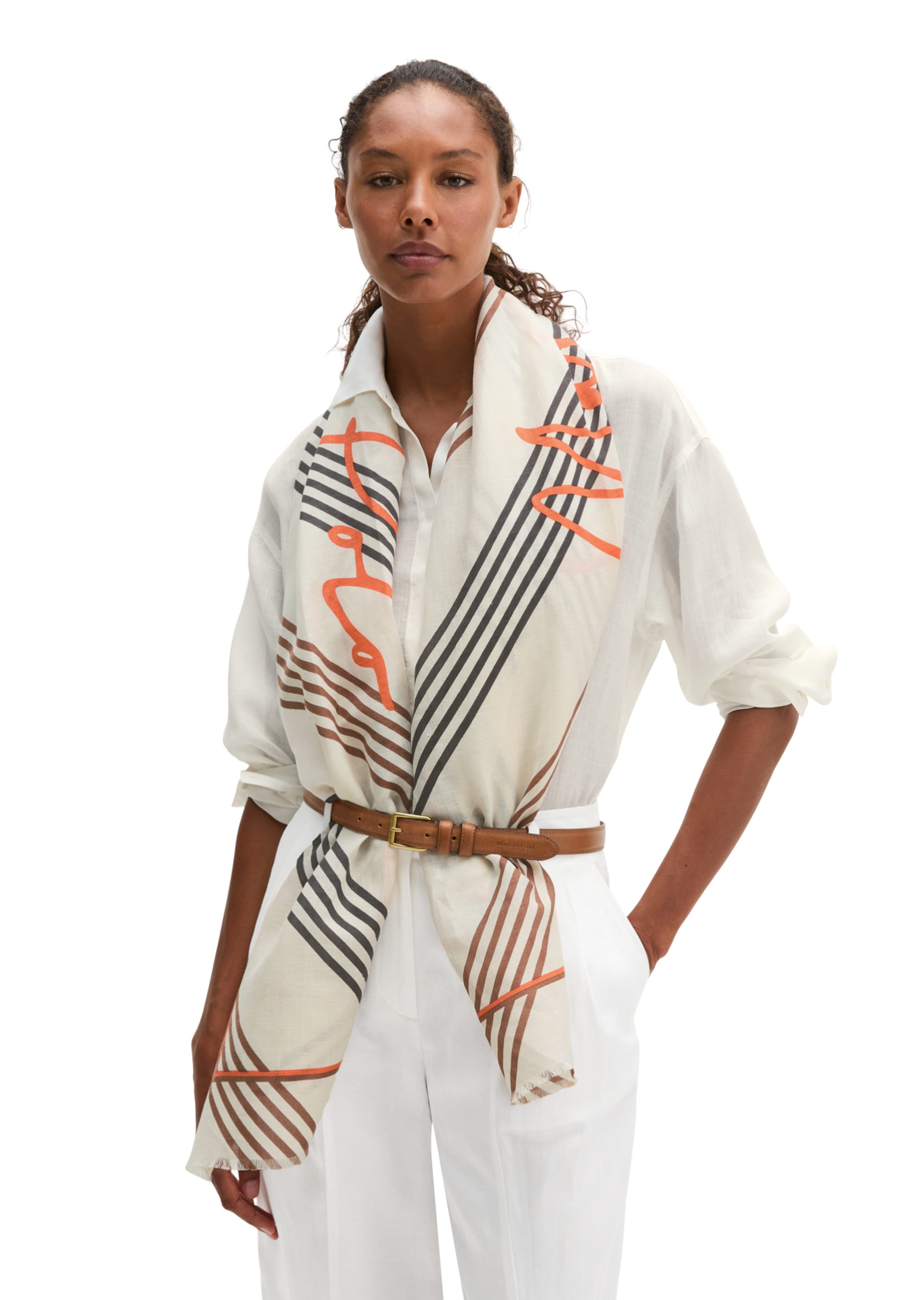 Marc O'Polo Scarf in Beige: front