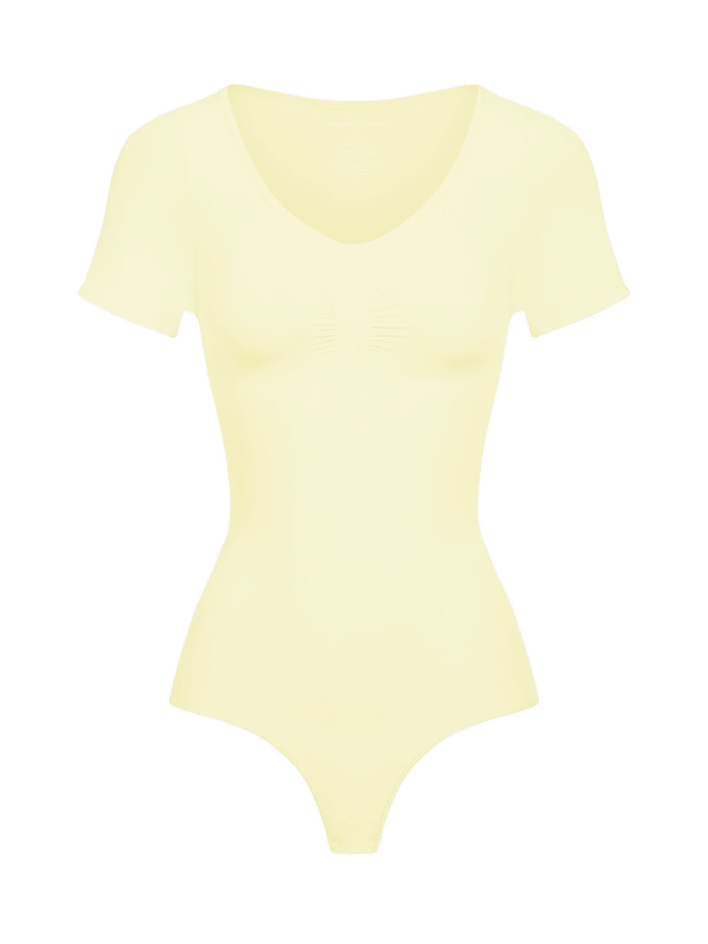 Body modelant 'T-Shirt Bodysuit Sculpting Shapewear mit String' cfab en jaune : devant