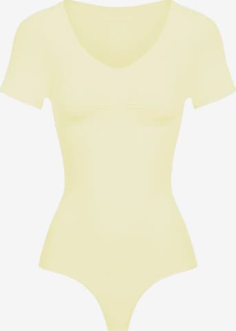 Body modelant 'T-Shirt Bodysuit Sculpting Shapewear mit String' cfab en jaune : devant