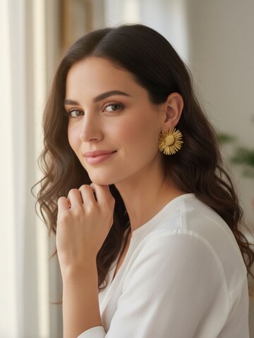 Gloria Mago Earrings 'Sunflower earrings, gold brass' in Gold: front