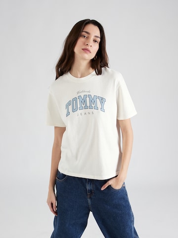 balts Tommy Jeans T-Krekls: no priekšpuses