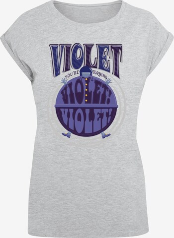 Maglietta 'Willy Wonka - Violet Turning Violet' di ABSOLUTE CULT in grigio: frontale