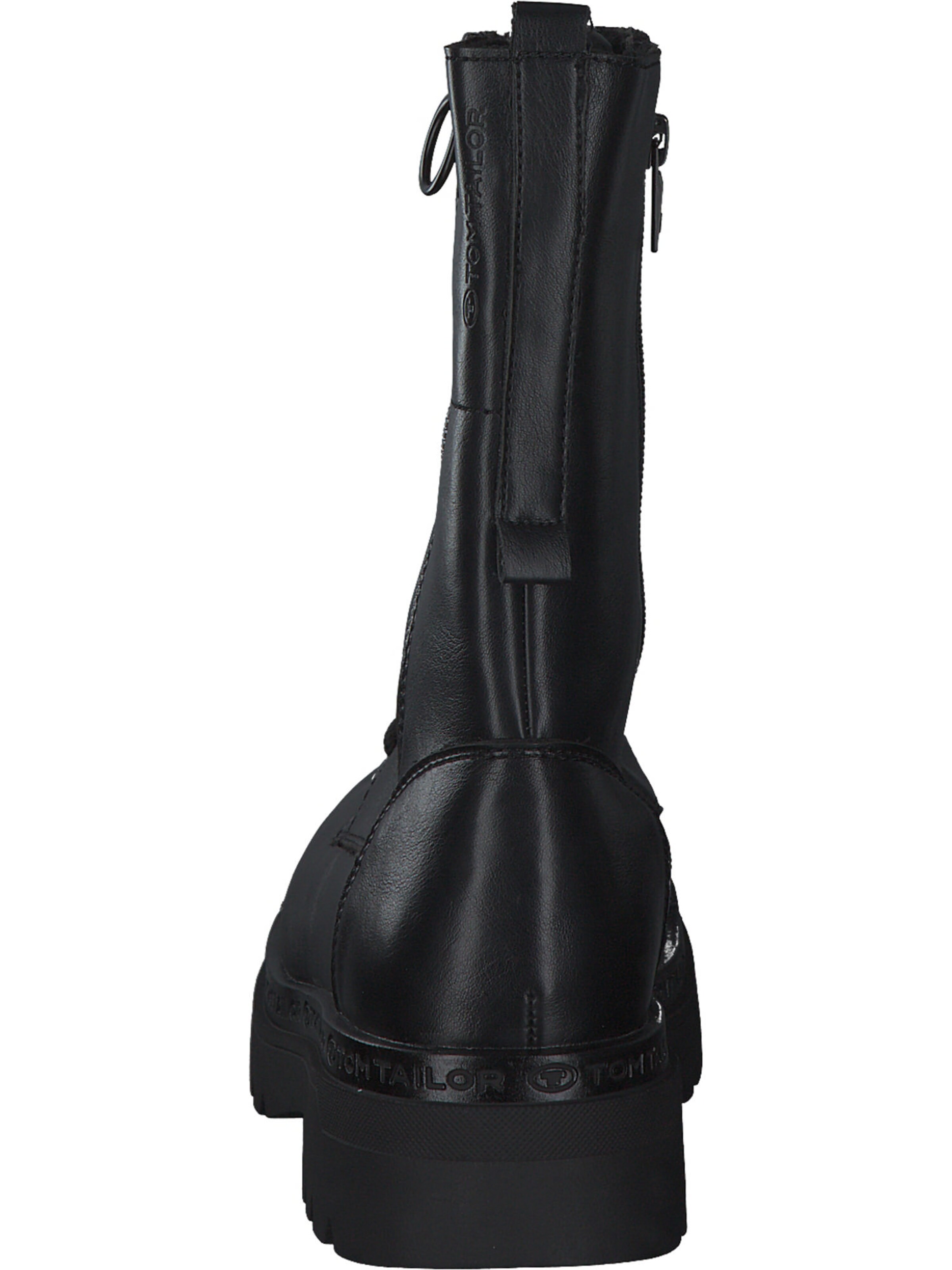 TOM TAILOR Schnürstiefelette in Schwarz