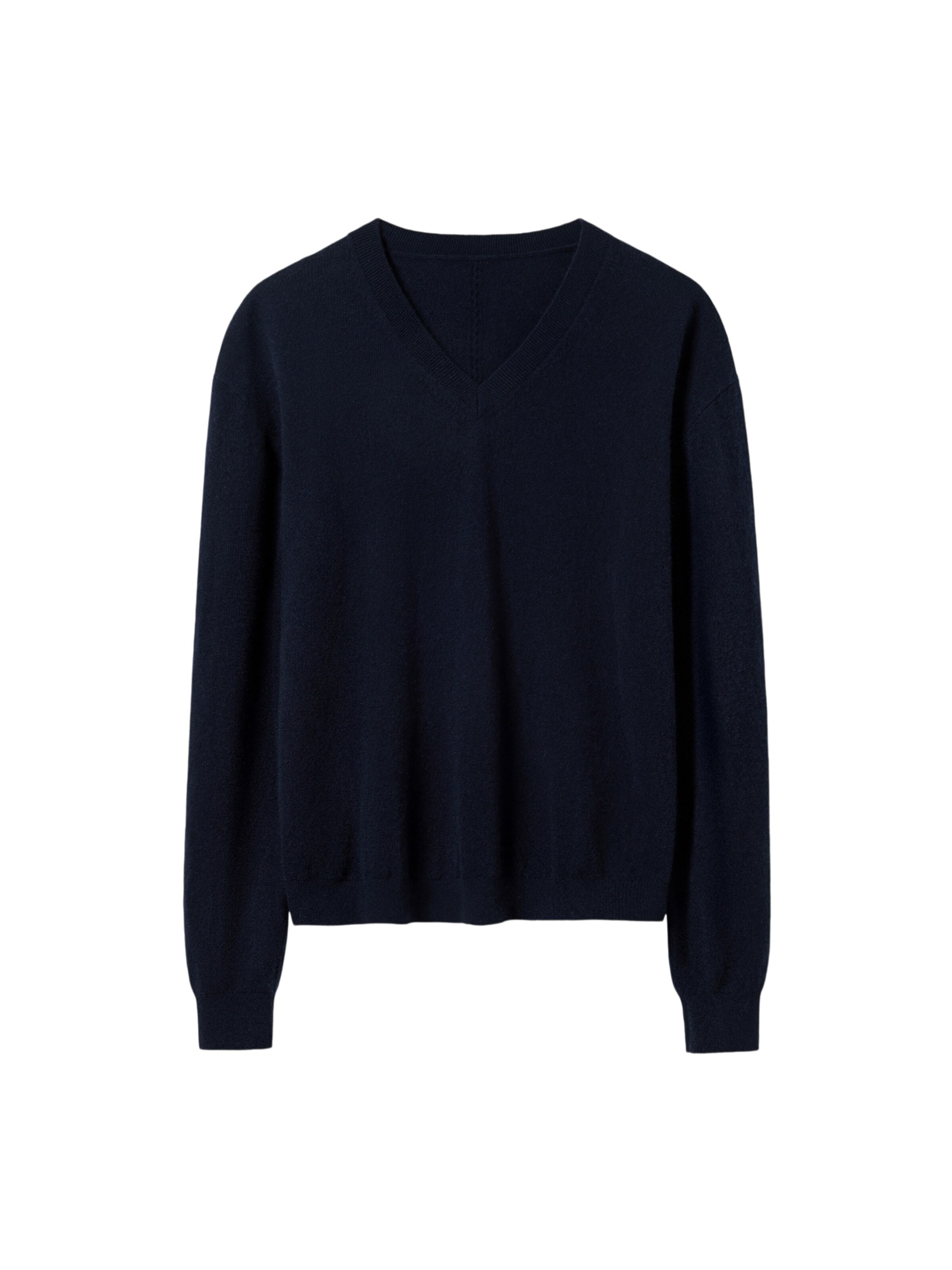 Lilysilk - Jersey 'Baby-Kaschmir Pullover mit V-Ausschnitt' en azul: frente