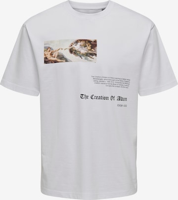 T-Shirt 'Apoh Life' Only & Sons en blanc : devant