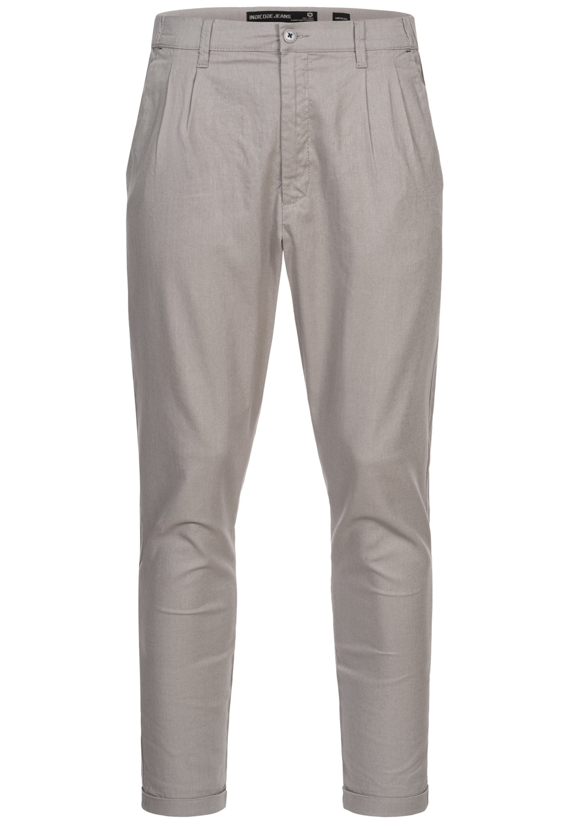 INDICODE JEANS Chinohose ' Cunningham ' in Grau: Vorderseite