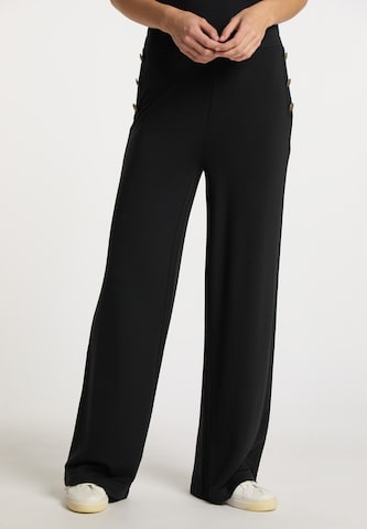 DreiMaster Vintage Wide leg Broek in Zwart: voorkant