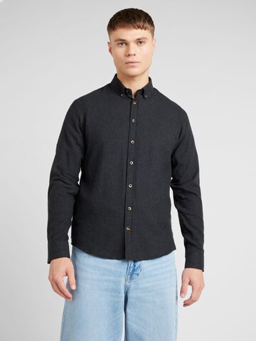 Coupe regular Chemise 'Burley' BLEND en noir : devant