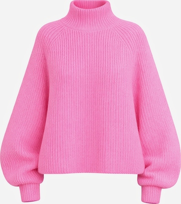 Worldclassca Oversizepullover 'Oversized Strickpullover mit Stehkragen' in Pink: Vorderseite