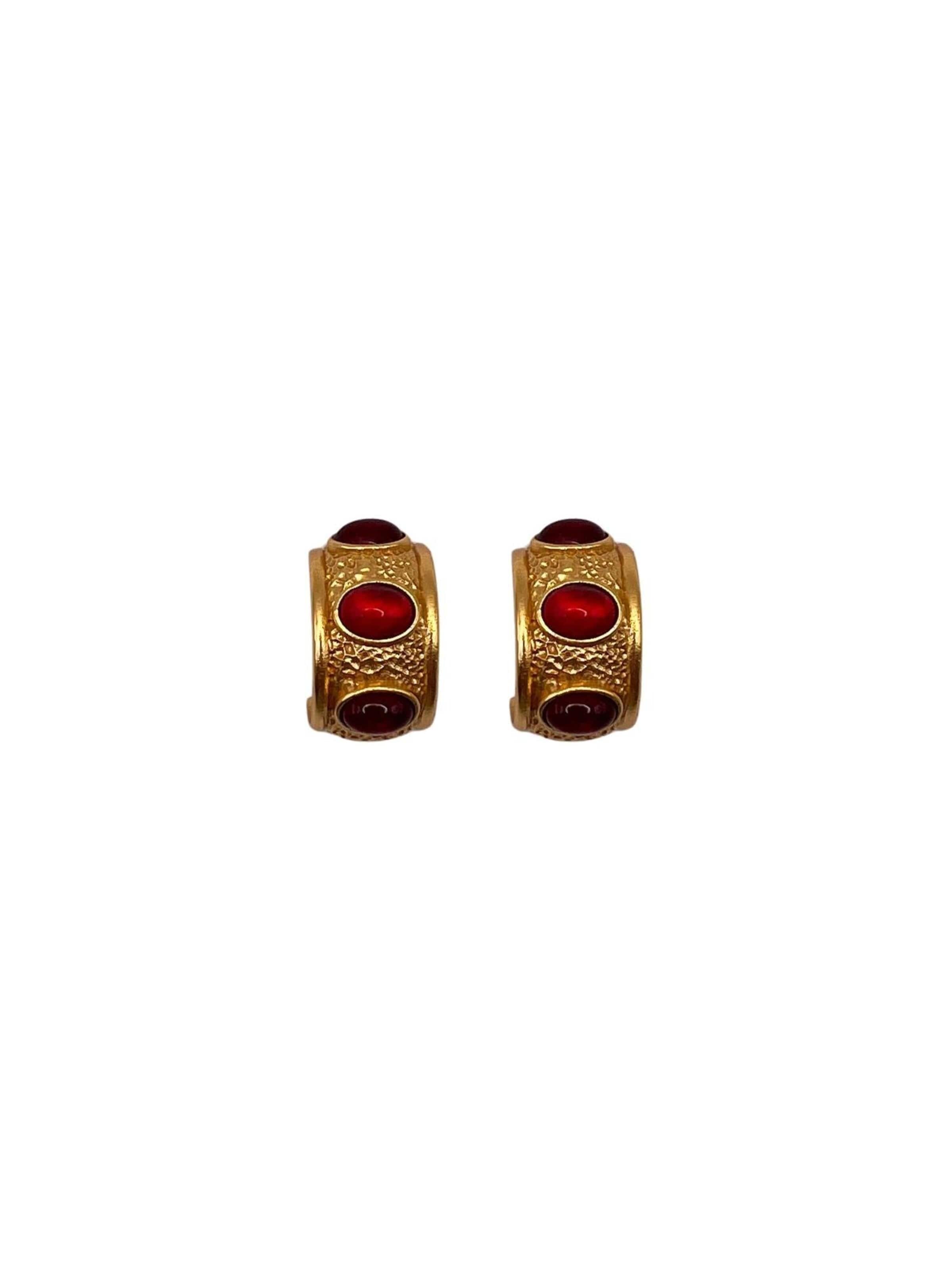 Les ReinesNaušnice 'Ruby Crown Hoops' - zlatna boja