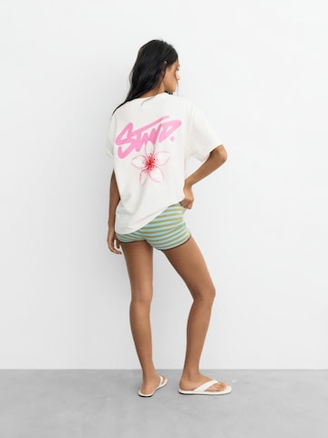 Pull&Bear Shirts 'STWD' i hvid: forside