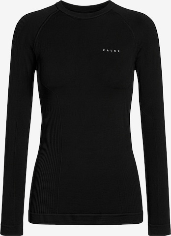 FALKE - Camiseta térmica en negro: frente