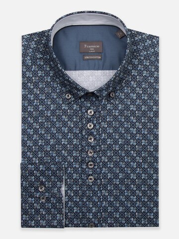 Coupe slim Chemise business 'Donatello Poplin Stretch Man Shirt Blue Light Blue' 7Camicie en bleu
