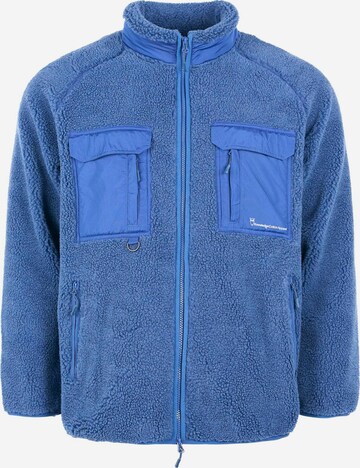 KnowledgeCotton Apparel Fleece Jacket in Blue: front