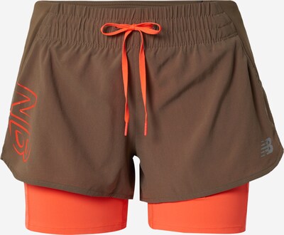 new balance Pantalon de sport en brun foncé / corail, Vue avec produit