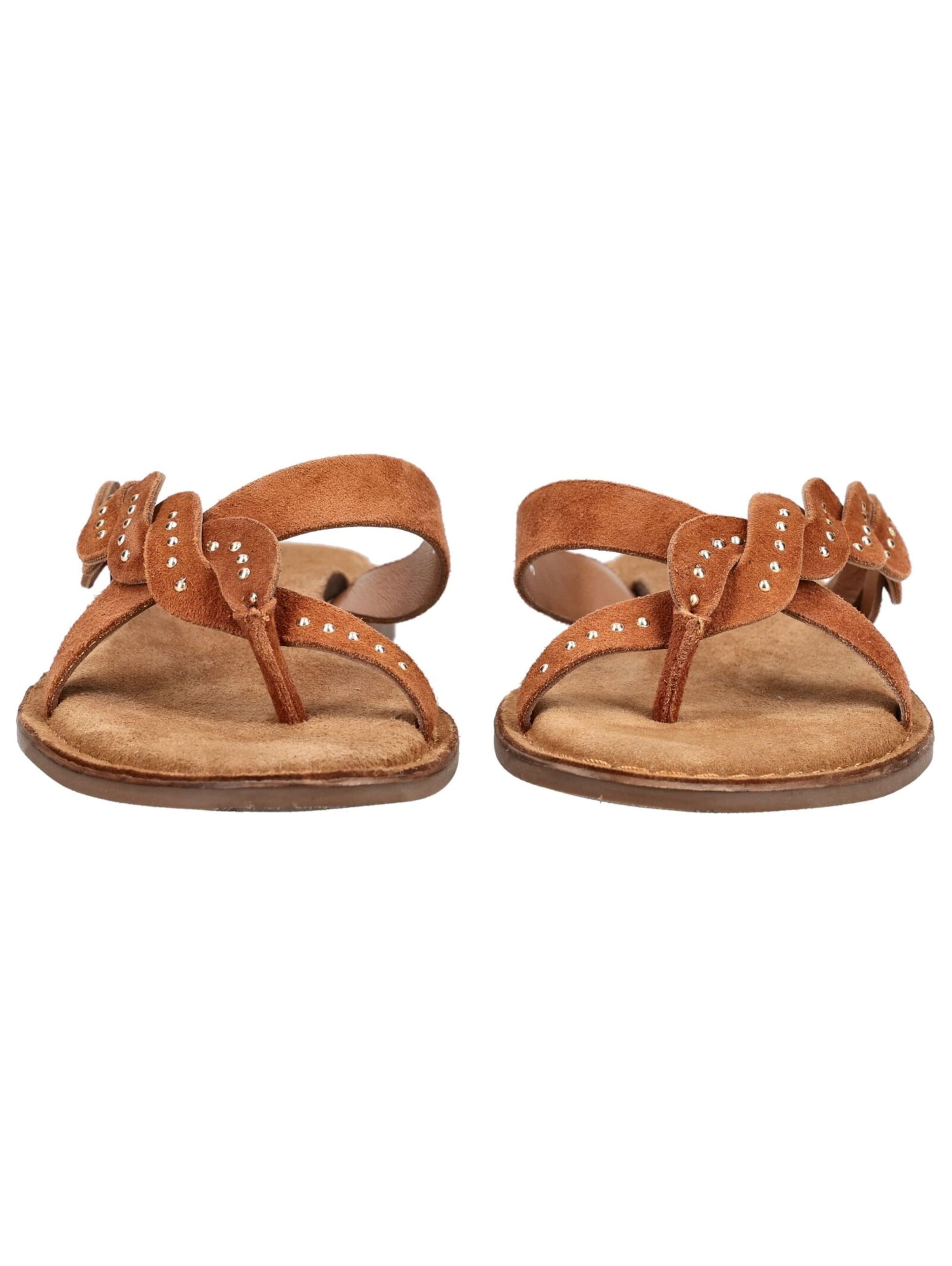LAZAMANI T-Bar Sandals in Brown