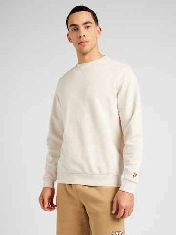 Sweat-shirt Lyle & Scott en beige : devant