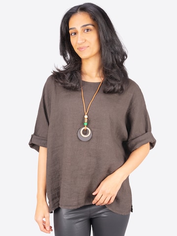 Seasons of April Blouse 'Lina' in Bruin: voorkant