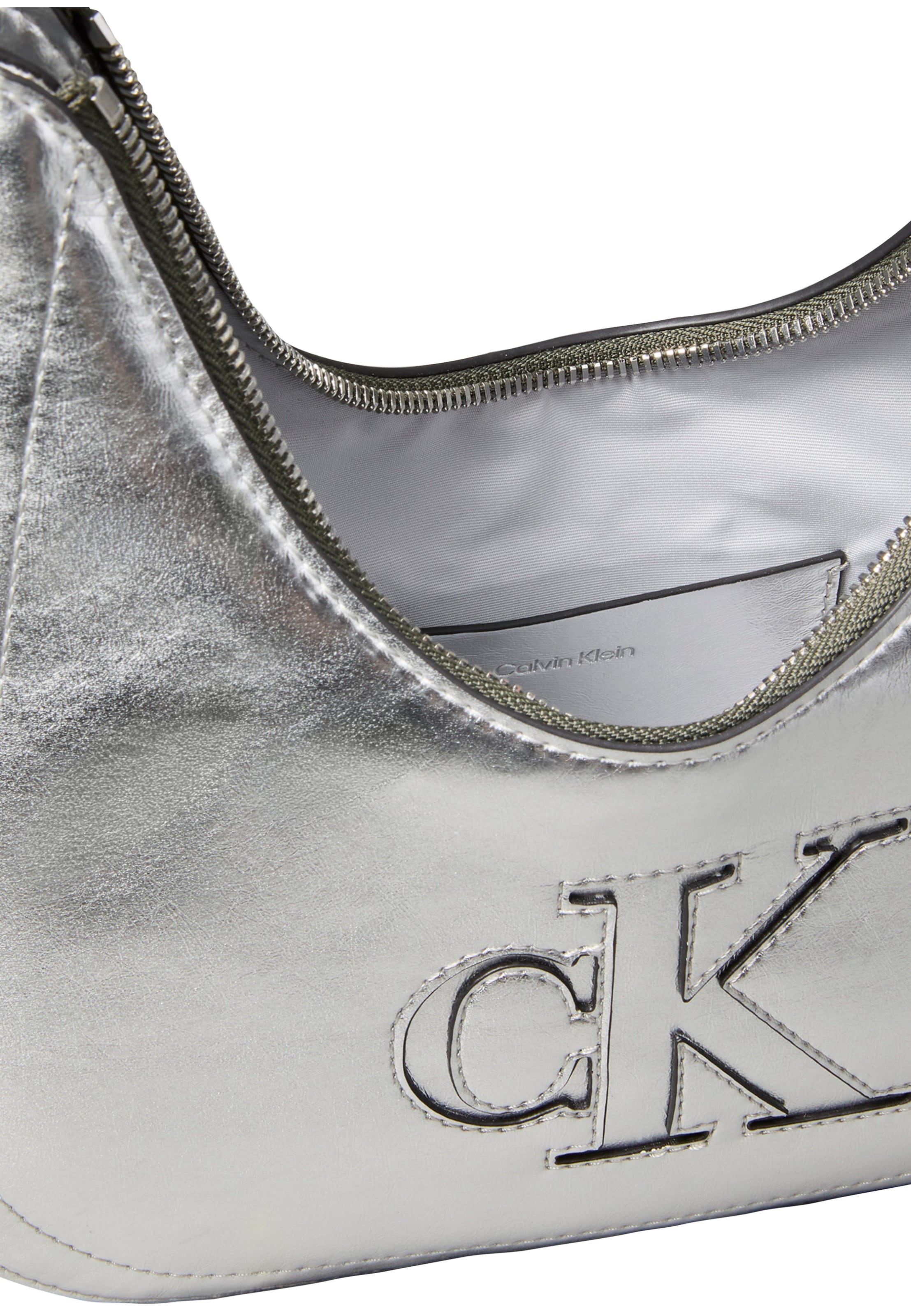 Calvin Klein Schultertasche 'BOLD' in Silber