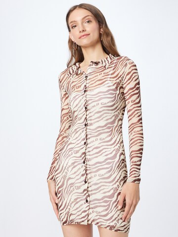 Robe-chemise Daisy Street en beige : devant