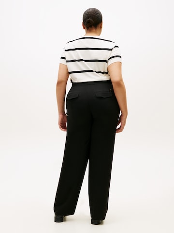 Tommy Hilfiger Curve Свободный крой Плиссированные брюки в Черный