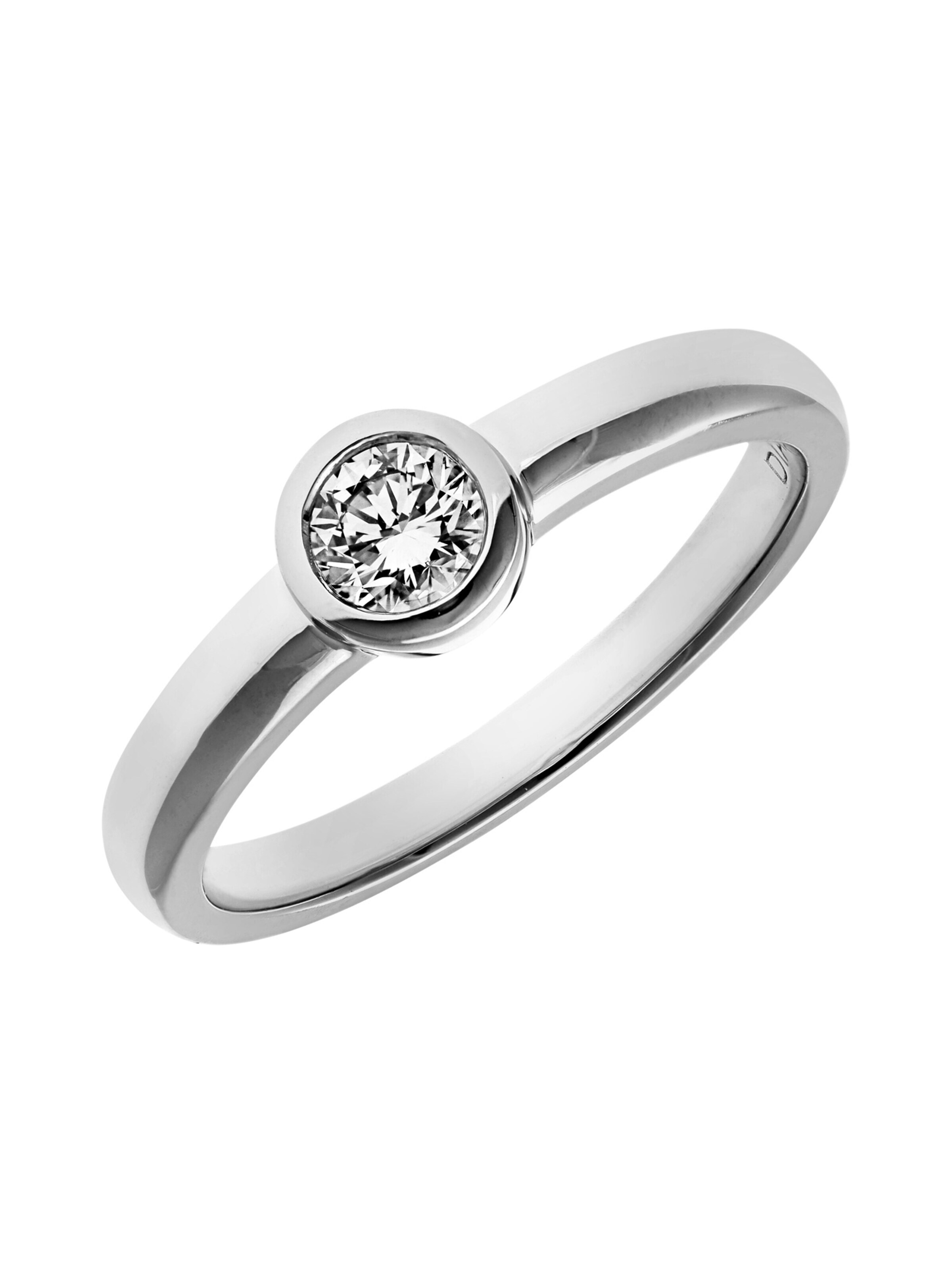 Anello 'Ring aus 750 Weißgold mit 0.25 Karat Diamant' di DIAMANT LETERNEL in argento: frontale