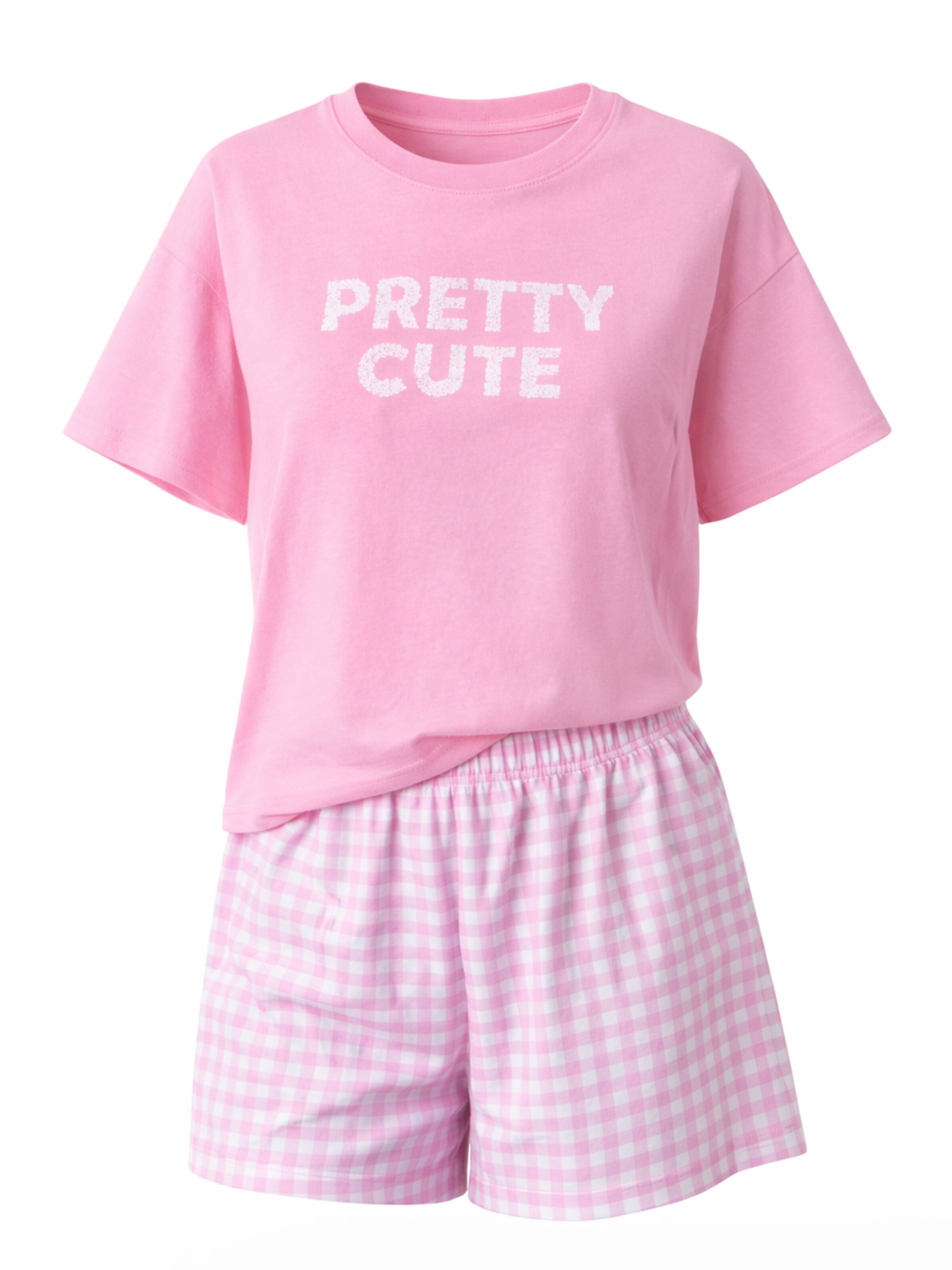 LEAFLETIC Shorty 'Leafletic Women’s Nightwear set'‌‌‌‌‌‌ in Pink: Vorderseite