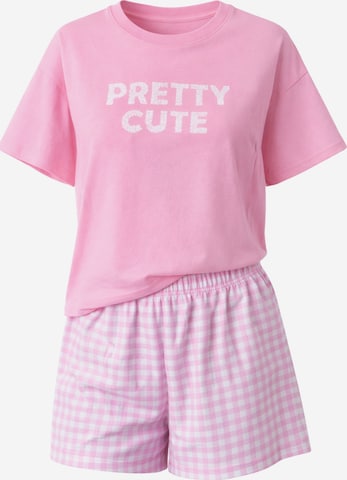 Shorty 'Leafletic Women’s Nightwear set' LEAFLETIC en rose : devant