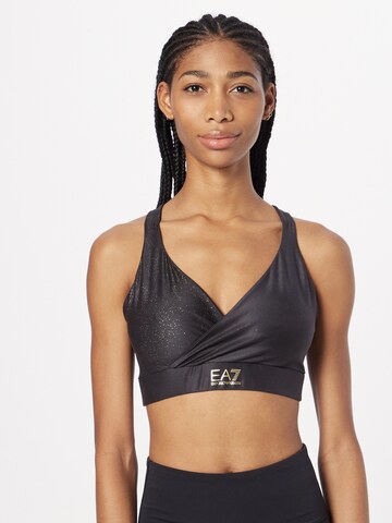 EA7 Emporio Armani Bustier Sport bh in Zwart: voorkant