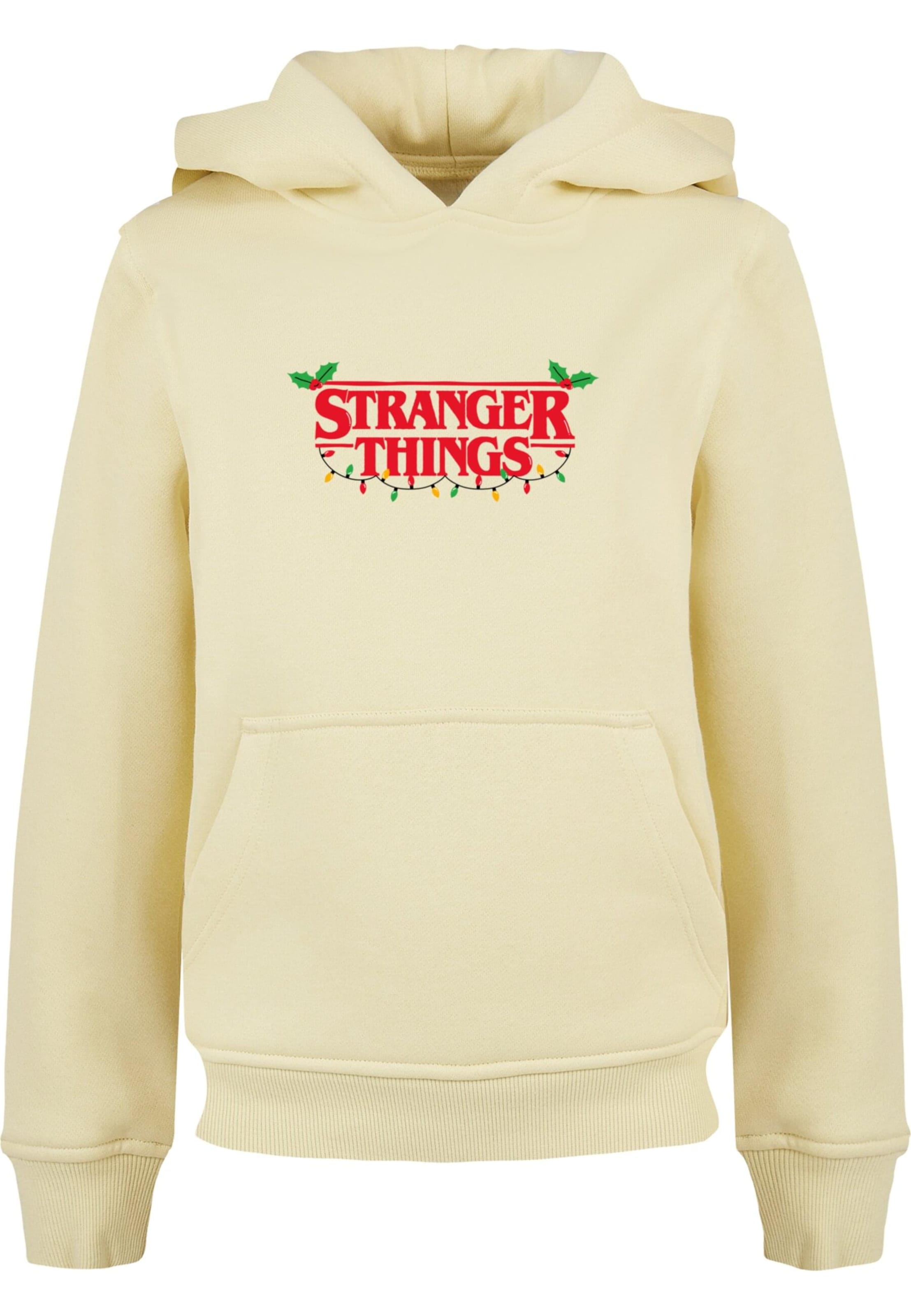 Felpa 'Stranger Things - Christmas Lights' di ABSOLUTE CULT in giallo: frontale