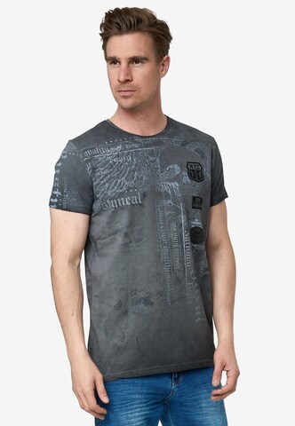 Rusty Neal T-Shirt mit All Over Print in Grau: predná strana