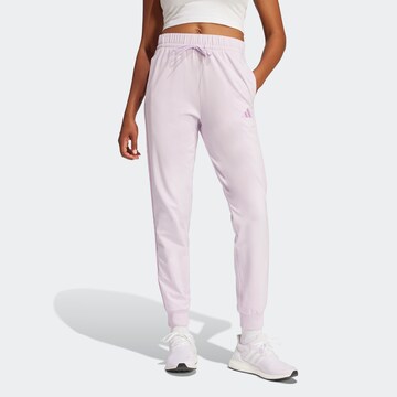 ADIDAS SPORTSWEAR Tapered Workout Pants in Purple: front