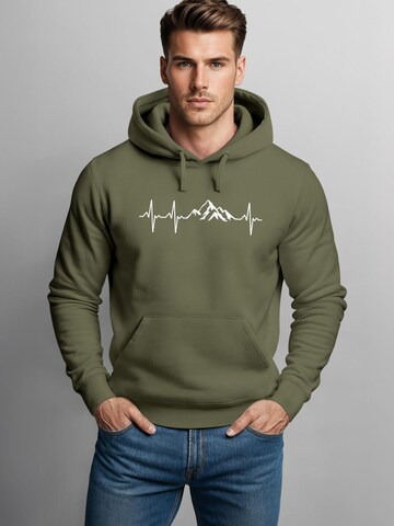 Neverless Sweatshirt 'Berg Herzschlag' in Grün