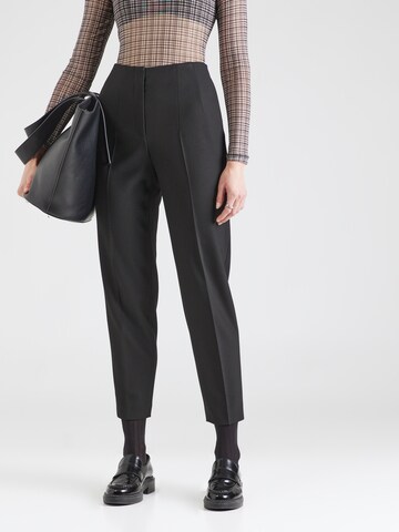 BOSS Regular Pleated Pants 'Tetisa' in Black: front