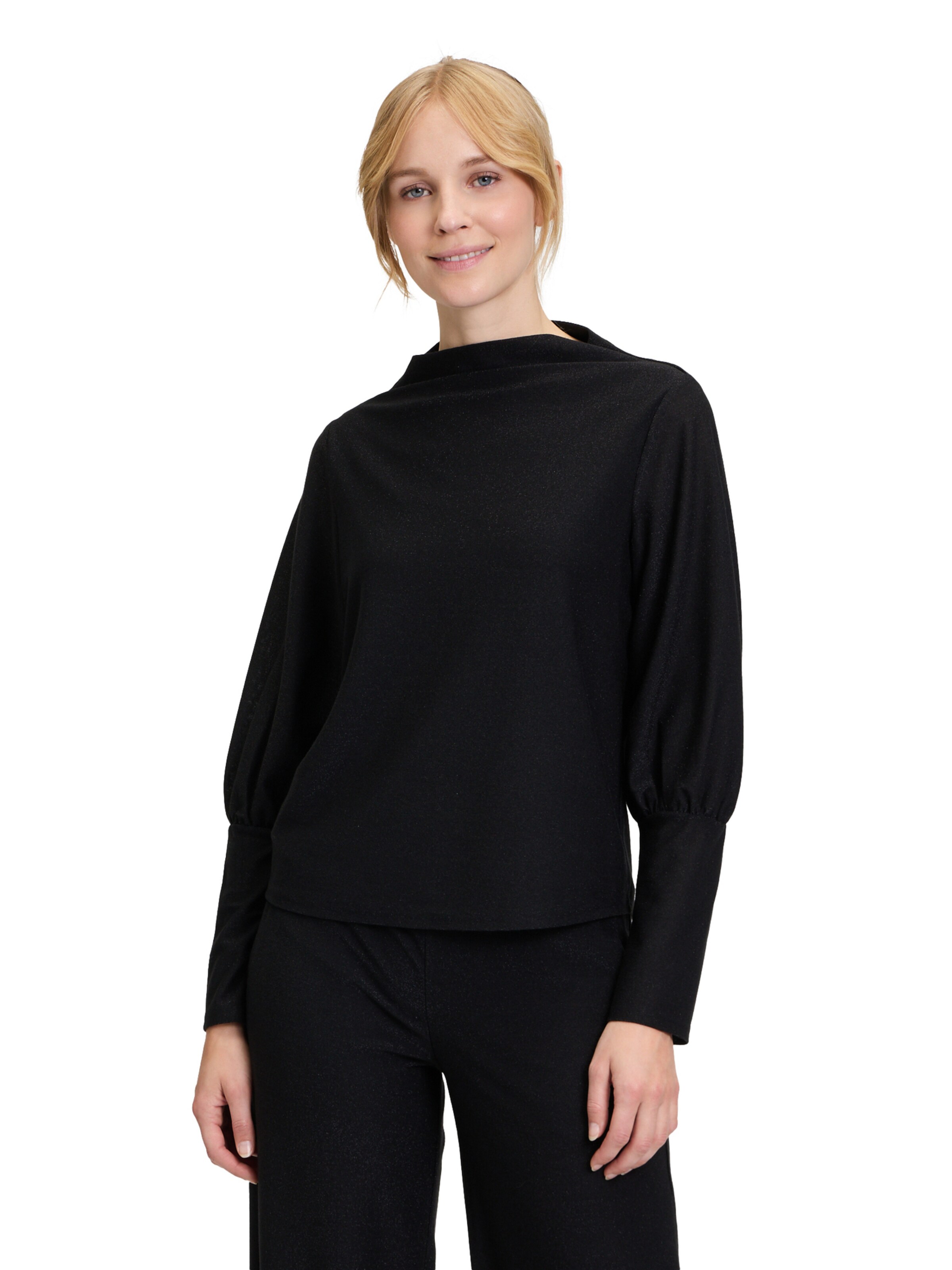 Camicia da donna di Vera Mont in nero: frontale