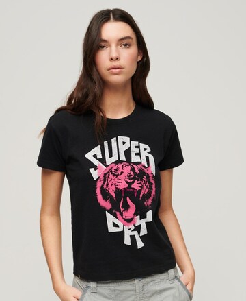 Superdry Póló 'Lo-fi Rock' - fekete: elől